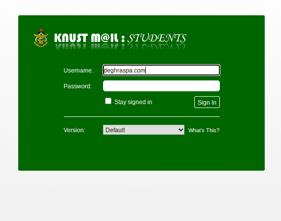 how to log into KNUST student mail