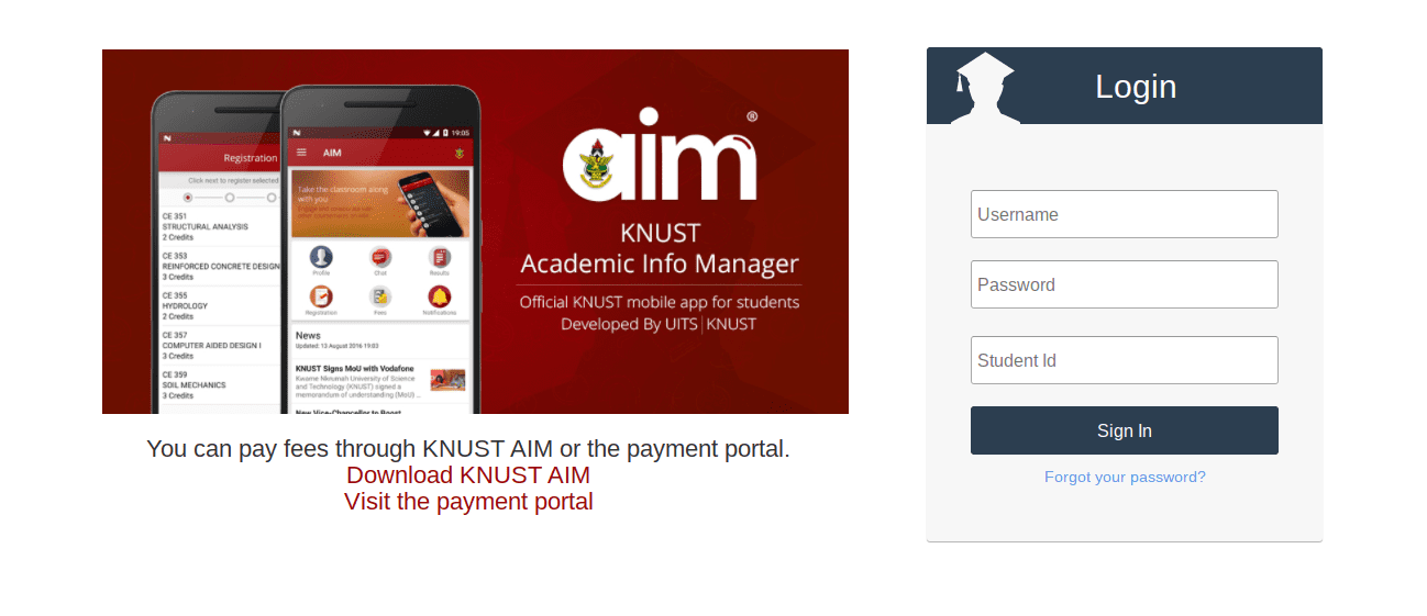 KNUST Student Portal Login Process And Features