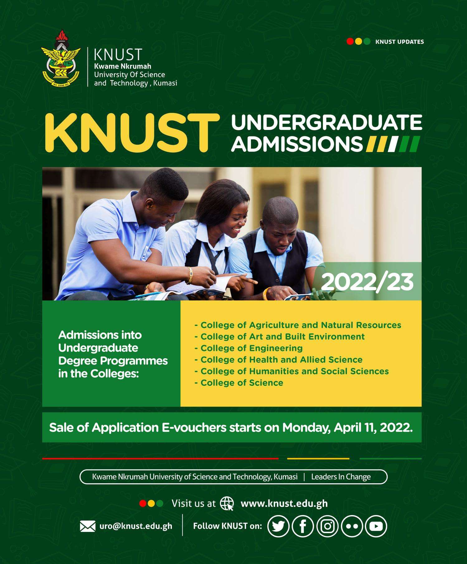 KNUST admission requirements
